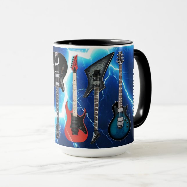 Personliga elektriska gitarrer Blue Lightning Mugg (Framsida höger)