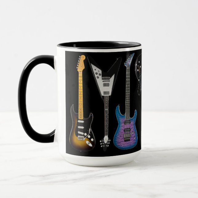 Personliga elektriska gitarrer svarta mugg (Vänster)