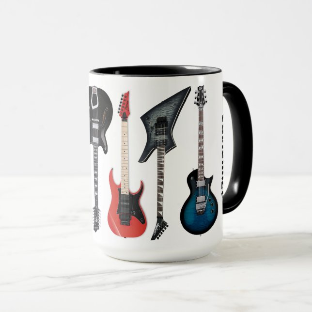 Personliga elektriska gitarrer vita mugg (Framsida höger)