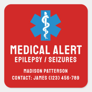 Personliga Epilepsi Nöd Essentiella Fyrkantigt Klistermärke