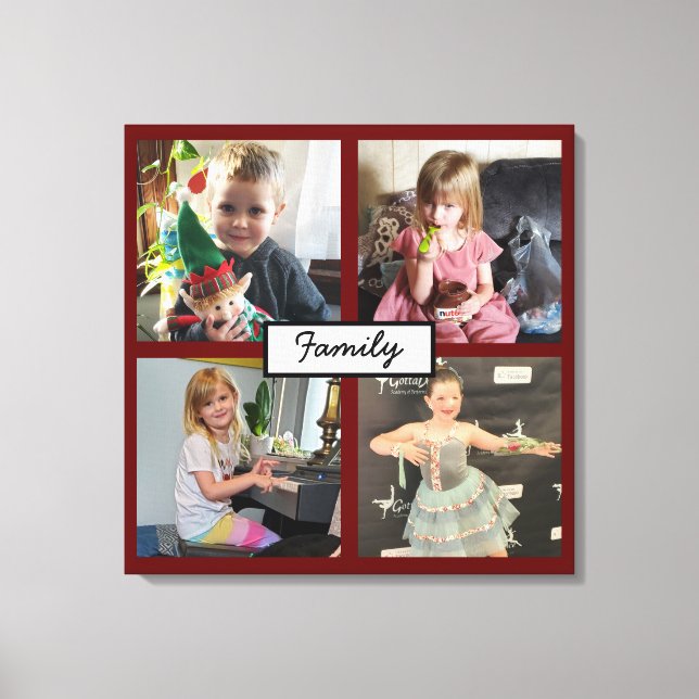 Personliga familjefoton Canvastryck (Framsida)