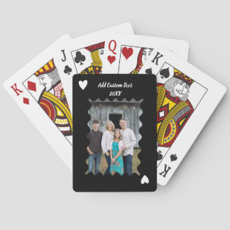 Personliga familjen svart hjärta Foto Poker Kort Casinokort