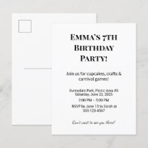 Personliga födelsedagsfest meddelande vykort