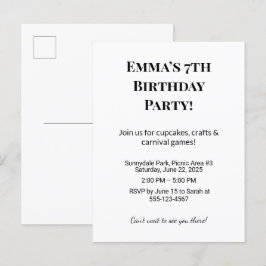 Personliga födelsedagsfest meddelande vykort