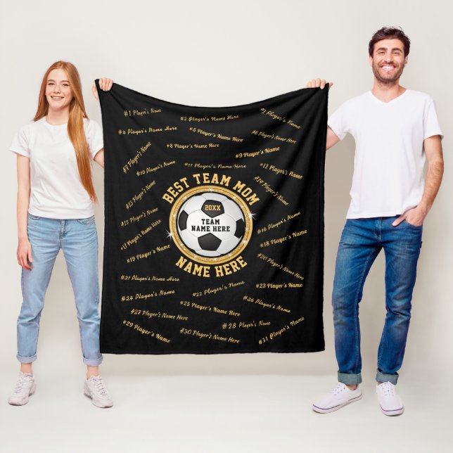 Personliga fotbollslag mammas presenter, ALLA spel Fleecefilt (På plats)