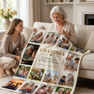Personliga fotofiltar för mormor fleecefilt