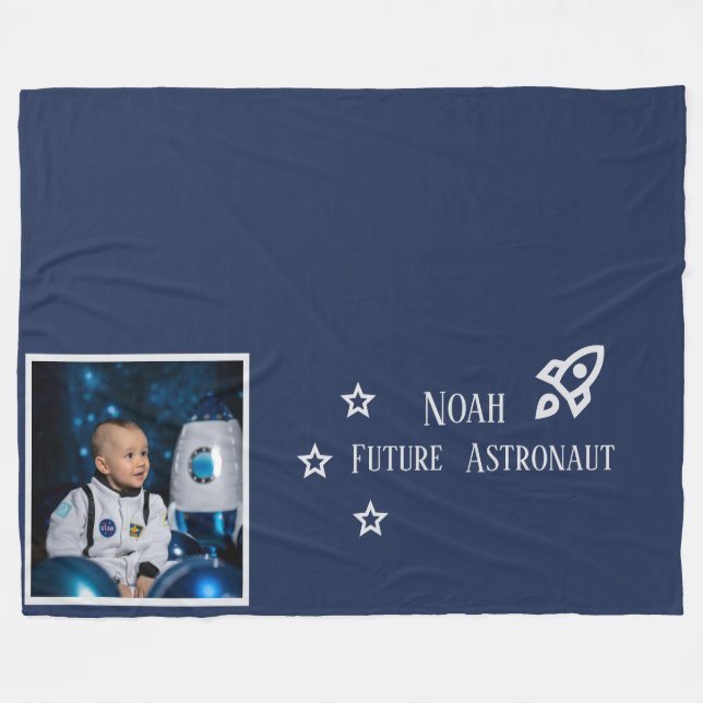 Personliga framtida astronautbarn fleecefilt (Framsidan (Horisontell))
