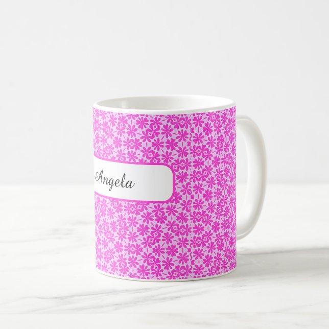 Personliga Fuchsia Blommor Kaffemugg (Framsida höger)