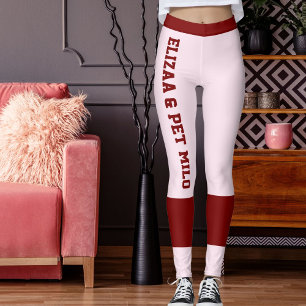 Personliga gåvor i rosa och röd till Alla hjärtans Leggings