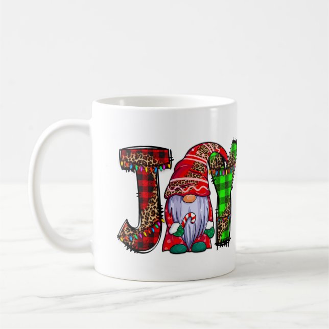 Personliga Glädje Tomtar God Jul Present Kaffemugg (Vänster)