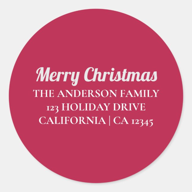 Personliga God Jul Returadress Klistermärke (Framsida)
