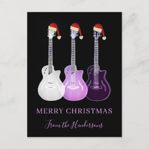 Personliga God Jul Rosa gitarrer Helg Vykort