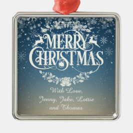 Personliga God Jul Snöflingor Julgransprydnad Metall