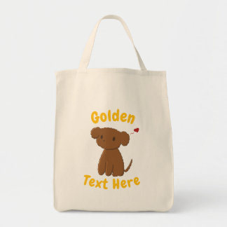 Personliga Golden Doodle Hund Tote Väskor