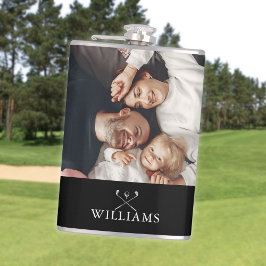 Personliga golfklubbor med foto och namn fickplunta
