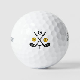 Personliga golfklubbor med monogram Golfbollar