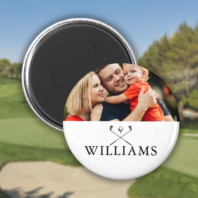 Personliga golfklubbor med namn och foto magnet (Personalized Name Golf Clubs Photo Magnet)