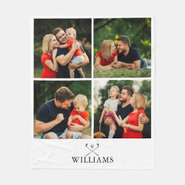 Personliga golfklubbor med namn och fotokollage fleecefilt