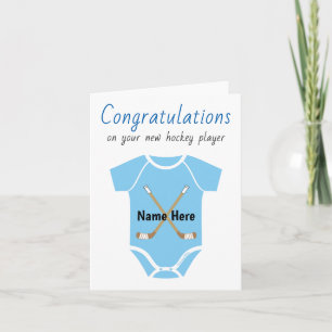 Personliga gratulationer Ny hockeybaby pojke Kort