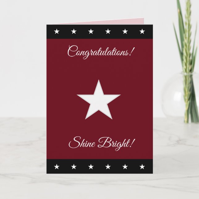 Personliga gratulationer Shine Bright Star Bil Kort (Framsida)