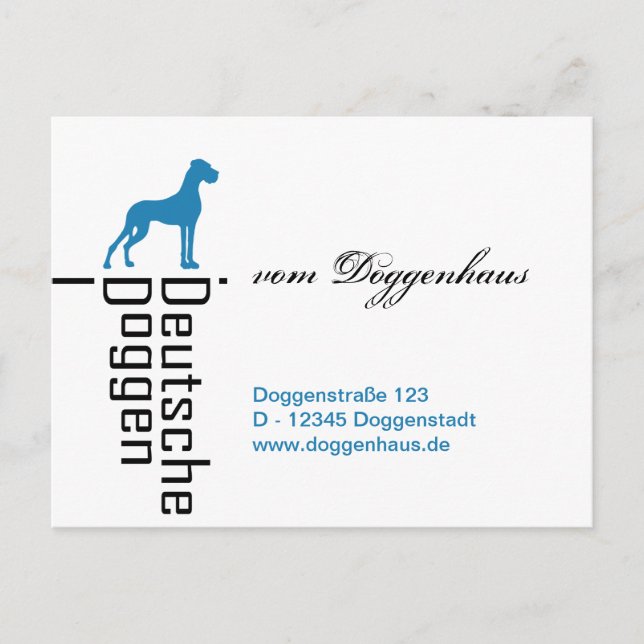 personliga Great Dane-kort Vykort (Framsida)