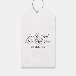 Personliga handskrivna presentkort med namn och da presentetikett