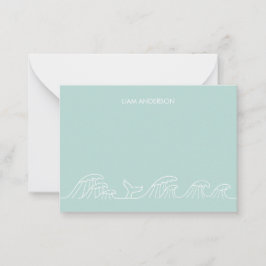 Personliga havsvågor för kustbarn anteckningskort