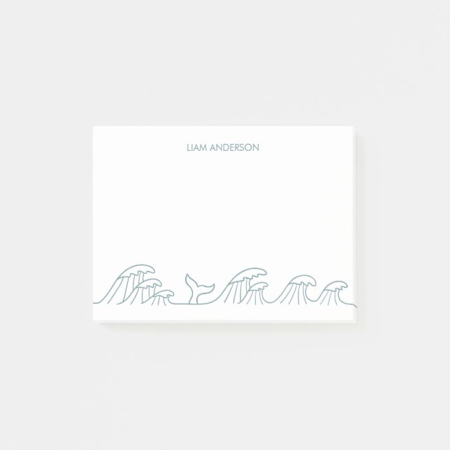 Personliga havsvågor för kustbarn post-it block (Framsida)