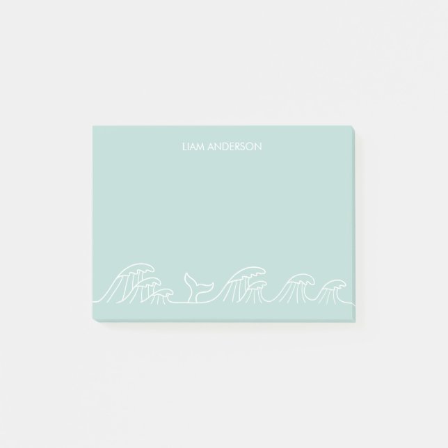 Personliga havsvågor för kustbarn post-it block (Framsida)