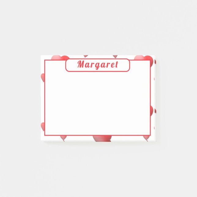 Personliga hjärtan  post-it block (Framsida)