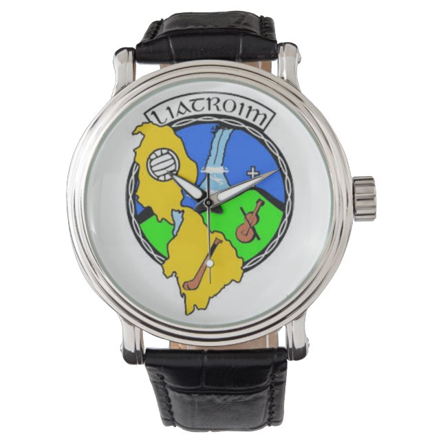 Personliga Irländska County Herrklockor Co.Leitrim Armbandsur (Framsida)