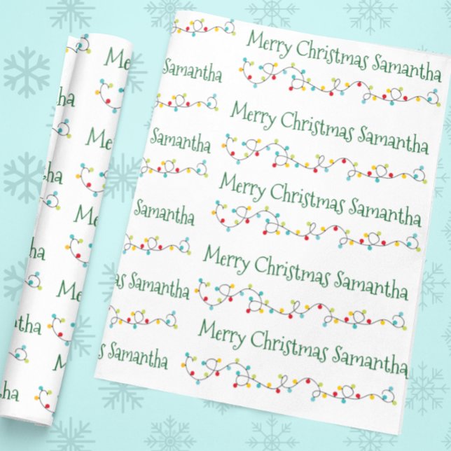 Personliga julbelysning namn anpassad presentpapper (Skapare uppladdad)