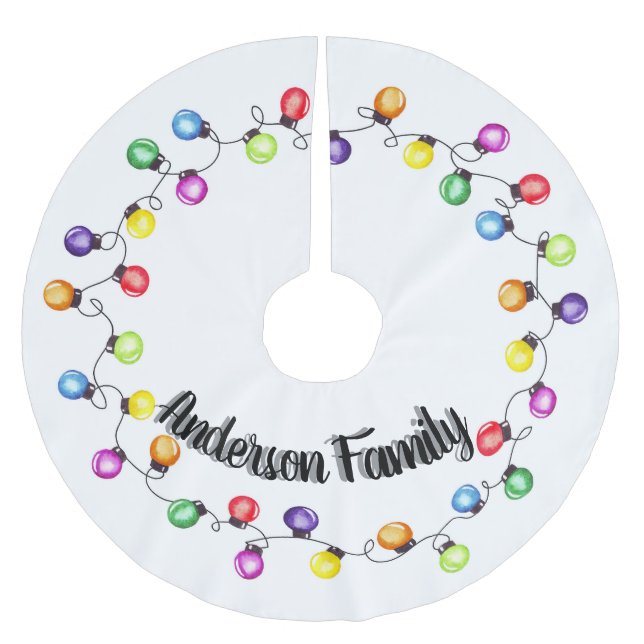 Personliga julbelysningar julgransmatta borstad polyester (Framsidan)
