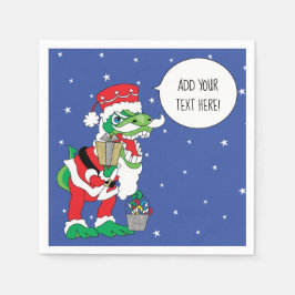 Personliga juldrinkservetter Dino Tomte Pappersservett
