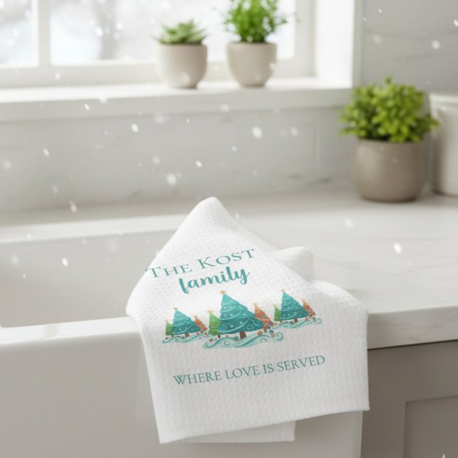Personliga julköksdukar kökshandduk (Celebrate the holiday this season with these fun personalized Christmas kitchen towels! )