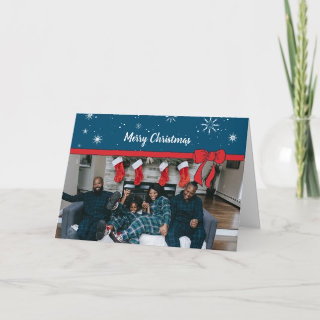 Personliga julkonst - unika Helgdag-fotokort Kort (Framsida)