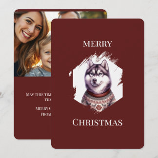 Personliga julkort, Husky Holiday Julkort