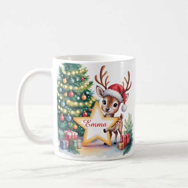 Personliga julrenar med eget namn kaffemugg (Vänster)