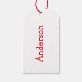 Personliga julstrumpemärken, Strumpnamn Presentetikett