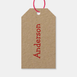 Personliga julstrumpemärken, Strumpnamn Presentetikett