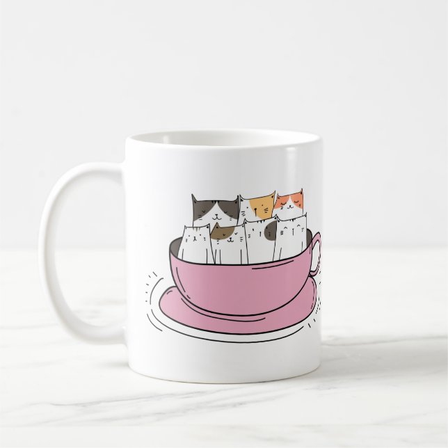 Personliga kaffekatter kaffemugg (Vänster)