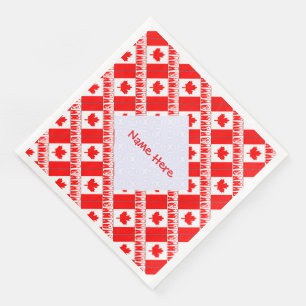 Personliga Kanada Flagga Festsservetter Pappersservett