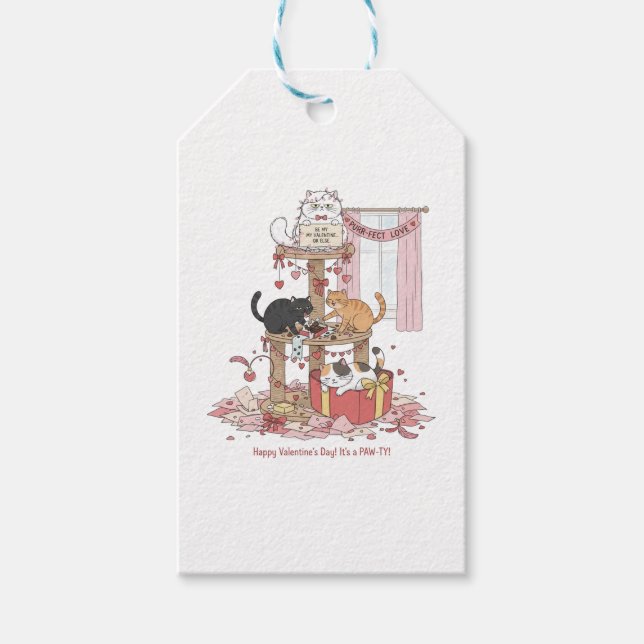 Personliga Kattens jam Valentine-presentkort Presentetikett (Framsidan)