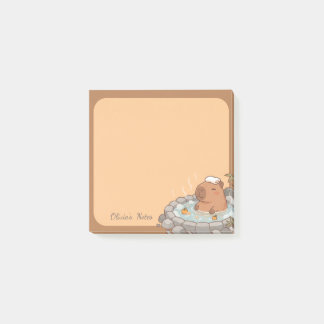 Personliga Kawaii Capybara Onsen Klisterlappar Post-it Block