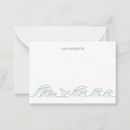 Personliga kort för barn vid havet med vågor