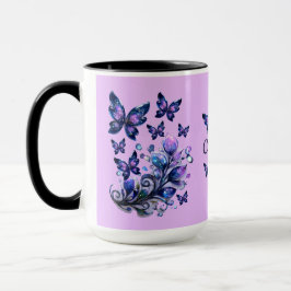 Personliga Kosmiska Fjärilar Rosa Mugg