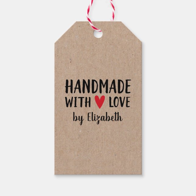 Personliga Kraft Handgjorda med Kärlek Presentetik Presentetikett (Framsidan)