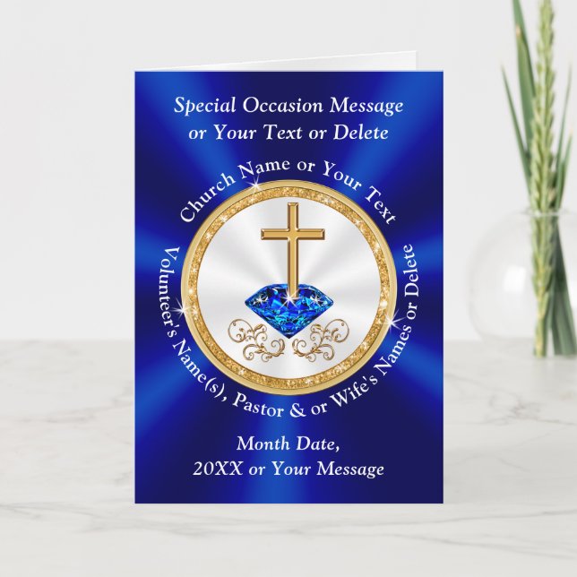 Personliga kristna kort för pastorer, fru, (Framsida)