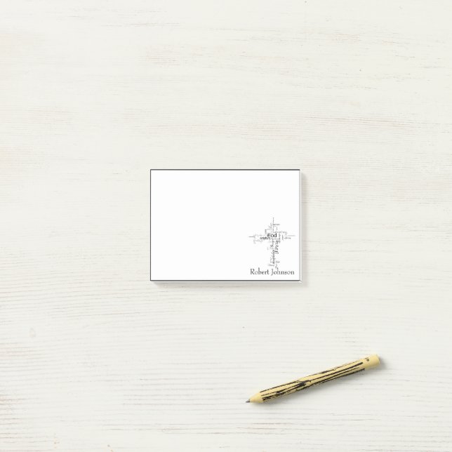 Personliga kristna ord kors  post-it block (On Desk)