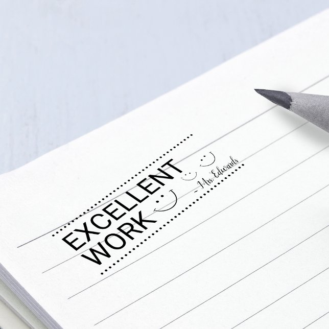 Personliga lärare utmärkt arbete stämpel (Personalized Teachers Excellent Work Rubber Stamp)